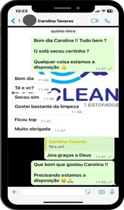 mensagem de feedback do whatsapp