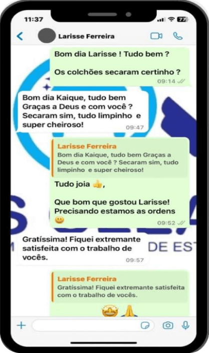 mensagem de feedback do whatsapp