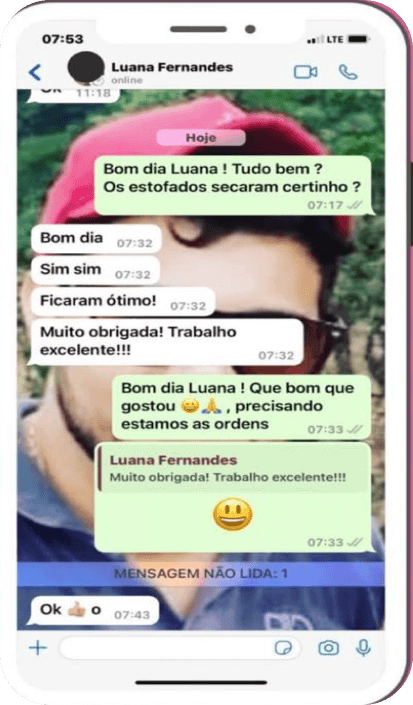 mensagem de feedback do whatsapp