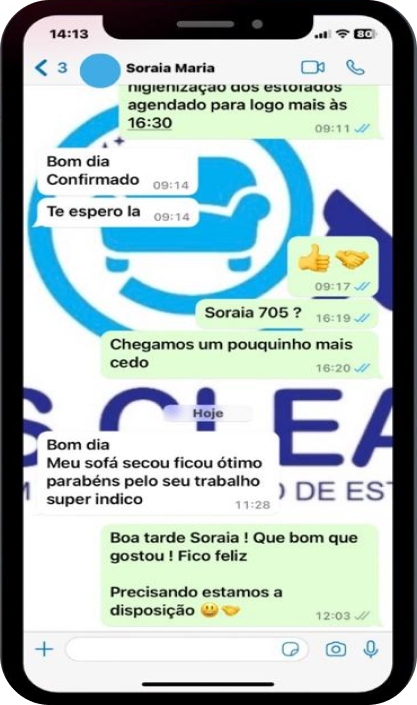 mensagem de feedback do whatsapp